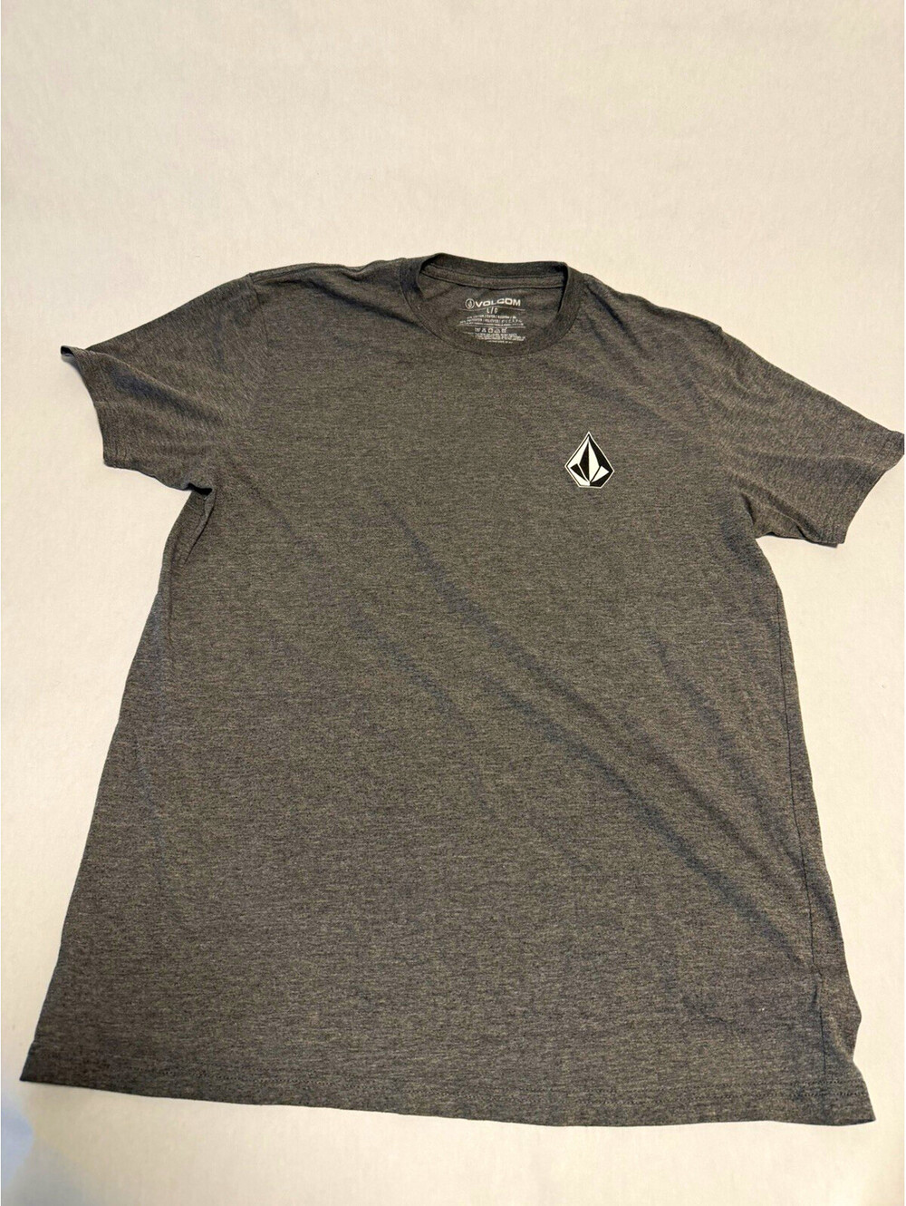 Volcom Stone T Shirt Mens Large Gray Big Back Logo Skate Surf Graphic Tee